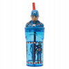 Plastový 3D kelímok Avengers Captain America so slamkou (360 ml)