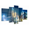 Obrázok skleneného triptychu do spálne Krakow v noci (Akrylový obrázok Triptych do spálne Krakov v noci)