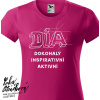 CATCAREDIA DIA triko text vel. 158 cm/12 let, růžová