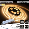 LEDprodukt 10m PROFI LED pásik 70LED/m SMD2835 prúd. driver teplá b. 7,2W/m IP20 24V KOMPLETNÁ SADA
