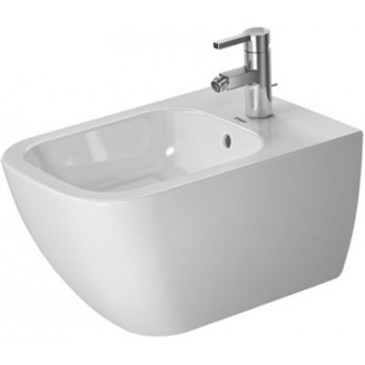 DURAVIT Happy D.2 Závesný bidet, 355x540 mm, otvor na batériu, WonderGliss, biela