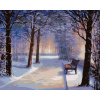 ZUTY Maľovanie podľa čísel - LAVIČKA V ZASNEŽENOM PARKU Rámovanie: bez rámu a bez vypnutia plátna, Rozmer: 80x100 cm