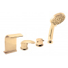 Slezák rav DUNAJ - Vanová baterie 4-otvorová, vodopád, Zlatá lesklá D467.0PZ, RAV Slezák Rozměr:1/2