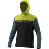 Tričko DYNAFIT Traverse Sun Hoody M black out golden lime M