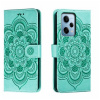 Peňaženkové kožené puzdro Mandala Sun na Xiaomi Redmi Note 12 Pro 5G – Zelená
