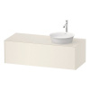 DURAVIT White Tulip závesná skrinka pod umývadlo na dosku vpravo, 1 zásuvka, 1300 x 550 x 408 mm, nordická biela vysoký lesk, WT4977RH4H4