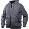 MILWAUKEE M12 HH GREY3-0 vel. M (vyhrievaná mikina s kapucňou sivá)
