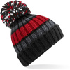 Beechfield Čepice B 392 Hygge s pruhy, pletená COT530392acj99-black cherr UNI Černá třešeň