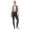 Castelli Velocissima W DT Bibtight, Black/ Hibiscus Veľkosť: S Dámske dlhé zateplené nohavice s trakmi určené do suchých podmienok
