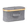 Úložný box G21 30 x 15 x 15 cm, bambusový s vekom, sivý