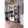 Casarredo KIT kuchynský stojan 5-políc 2 dvierka, biela / čierna