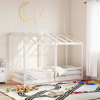 vidaXL Detská posteľ so strechou biela 75x190 cm borovicový masív - Biela - 93372-47538
