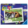 RAVENSBURGER CreArt Malování podle čísel: Spící pes a kočka 18x13cm