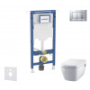 Geberit Duofix Set predstenovej inštalácie, klozetu a dosky Tece One, tlačidla Sigma30, Rimless, SoftClose, matný chróm/chróm SANI11CT2101