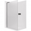 CERANO - Sprchová zástena Walk-in Onyx L-ľavá vzpera - 8 mm - čierna matná, mliečne sklo - 130x200 cm