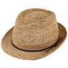 Fiebig - Headwear since 1903 Trilby Raffia - slamený béžový klobúk s koženou stuhou Veľkosť: 57 cm (M)