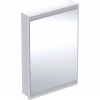Geberit ONE - Zrkadlová skrinka s LED osvetlením, 600x900x150 mm, pánty vpravo, vstavaná, biela 505.801.00.2
