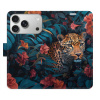 Flip pouzdro iSaprio - Apple iPhone 17 Pro - Flower Jaguar 02 s kapsičkami na karty (Flipové knížkové pouzdro, obal, kryt iSaprio s přihrádkami na karty a motivem)