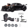 Diaľkovo ovládané driftovacie auto 1/16 čierne ABS s LED a dymom