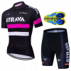 CYKLISTICKÝ DRES STRAVA S GéLOVÝMI NOHAVICAMI, CYKLISTICKÝ SET, RUŽOVÝ, L