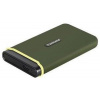Transcend ESD380C 4TB USB 3.2 Gen 2x2 (USB-C) Externí Anti-Shock SSD disk (3D TLC), 2000MB/R, 2000MB/W, armádní zelená TS4TESD380C