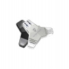 VIKING USB FLASH DISK 3.0 4v1 128GB, S KONCOVKOU APPLE LIGHTNING, USB-C, MICRO USB, USB3.0, čierna (VUFII128B)