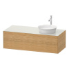 DURAVIT White Tulip závesná skrinka pod umývadlo na dosku vpravo, 1 zásuvka, 1300 x 550 x 408 mm, dub prírodný masív/biela matná, WT4977RH536