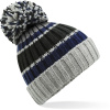 Beechfield Čepice B 392 Hygge s pruhy, pletená COT530392ack99-blue steel Modrá ocelově UNI