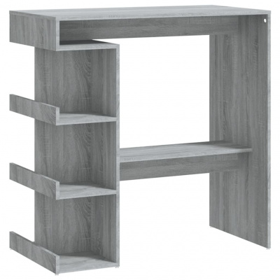 vidaXL Barový stolík s úložným regálom sivý dub sonoma 100x50x101,5 cm polyratan [812961]
