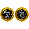 FLEXMETAL Balónik fóliový – happy new year/silvester, 45 cm, 2 ks 8595596328369