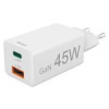 Hama GaN 45W PD/QC 1x USB-C, 1x USB-A biela