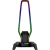 Marvo Podsvietený stojan na slúchadlá KOBE 30, 3x USB 2.0 HUB, čierny