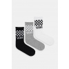 Detské ponožky Vans Classic Check Crew 3-pak biela farba, VN000Q1QY281 31.5/38
