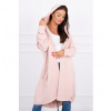 Dámsky kardigán s kapucňou oversize MI0044 pudrovo ružový Univerzálna Béžová