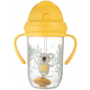 Nevylévací hrneček se slámkou a závažím EXOTIC ANIMALS 270ml žlutý canpol babies (56/606_YEL)