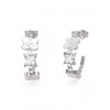 Guess Oceľové kruhové náušnice so štvorlístkami Wild Flower JUBE05505JWRHT/U