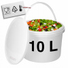 Plastikové vedro 10L biele UZATVÁRATEĽNÉ s vekom - 10 L