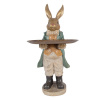 Clayre & Eef Figúrka zajac s podnosom 46cm