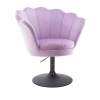 LuxuryForm DESIGN Kozmetické kreslo FREY VELUR na čiernom tanieri - levanduľa