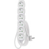 Emos P0612, predlžovací kábel 2m, 6 zásuviek, PVC, biely P0612