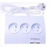 PremiumCord Predlžovací prívod 230V 1,5m 5zásuvek + vypínač + 2x USB ppd01