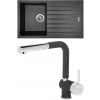 Set Sinks G13674 (dřez Perfecto 860 Metalblack 74 + baterie Mix 3 P Metalblack 74)