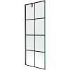 Mexen Next, vaňová zástena 1-krídlová 70 x 150 cm, fixné krídlo, 6 mm číre sklo s čiernym vzorom, čierny profil, 895-070-000-00-77-70