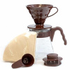 Hario V60-02 pour over set hnedý
