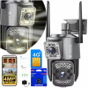 Dvojitá vonkajšia 4MPX QHD 4G GSM LTE otočná kamera SMART Zoom 4MP 4v1