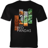 Tričko unisex Mountain Red Panda Split Portrait (panda červená) - čierne, M