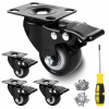 4× ZESTAW JEZDNY KÓŁKA OTOČNÉ GUMOVÉ KOLESÁ S LOŽISKAMI NA NÁBYTOK 50mm 300kg