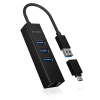 ICY BOX IB-HUB1419-LAN, USB 3.2 Gen 1 HUB und LAN Adapter, Type-A+C zu 3x USB 3.2 Gen 1 4 porty USB 3.0 hub čierna; IB-HUB1419-LAN