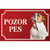 Anglický buldog - Kovová tabuľka POZOR PES