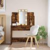 zahrada-XL Toaletný stolík s LED svetlami dymový dub 96x40x142 cm 837897